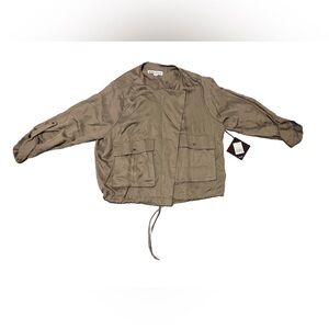 Ava & Viv Taupe Jacket Women’s Size 1X Tan/Brown Full Zip Pockets NWT